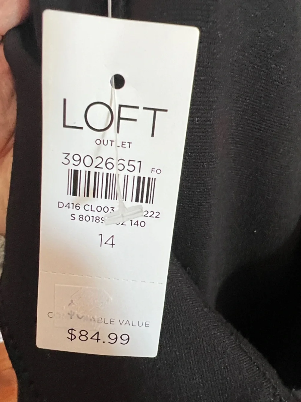 NWT LOFT Outlet Mod Black Ponte Utility Shirt Dress Gold Buttons Size 14 - Picture 7 of 8